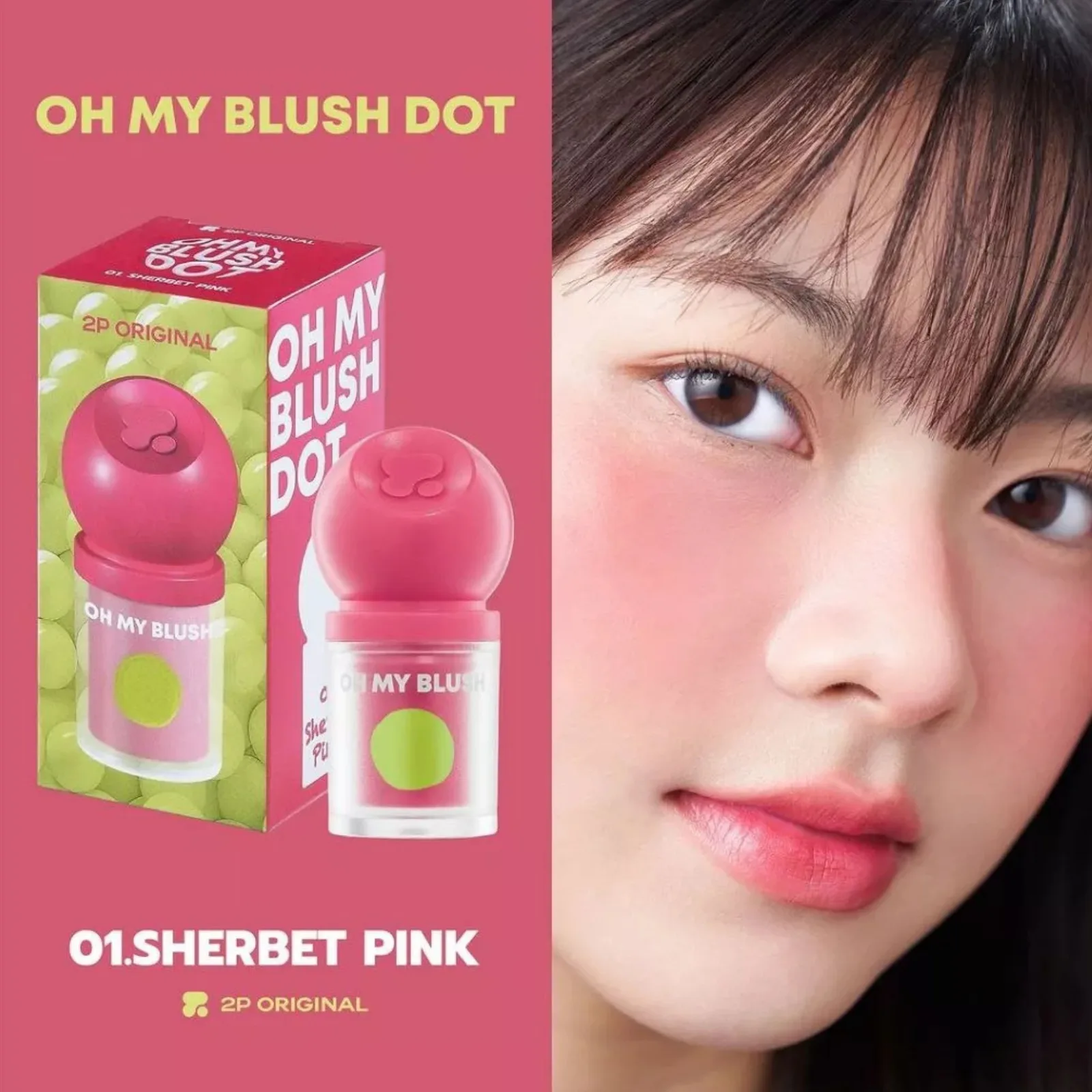 2P OH MY BLUSH DOT BD01 Sherbet Pink